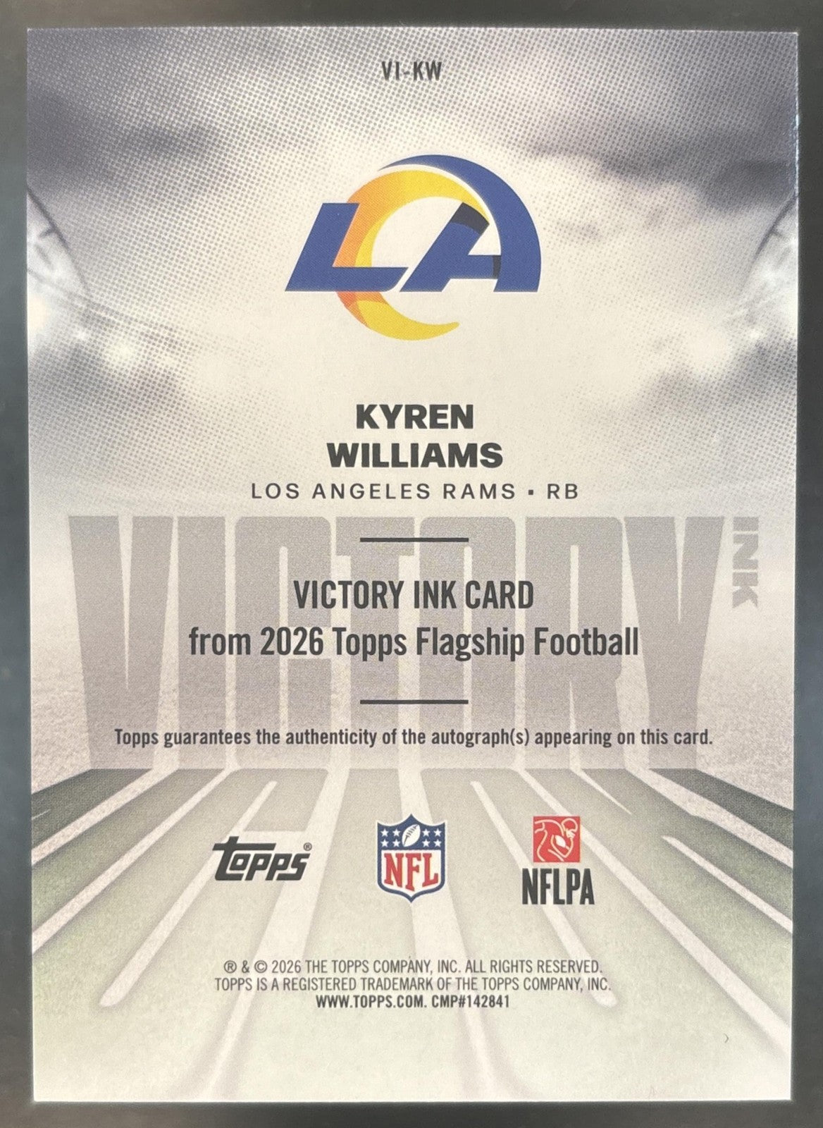 2026 Topps Kyren Williams Victory Ink Auto #VI-KW SP Los Angeles Rams
