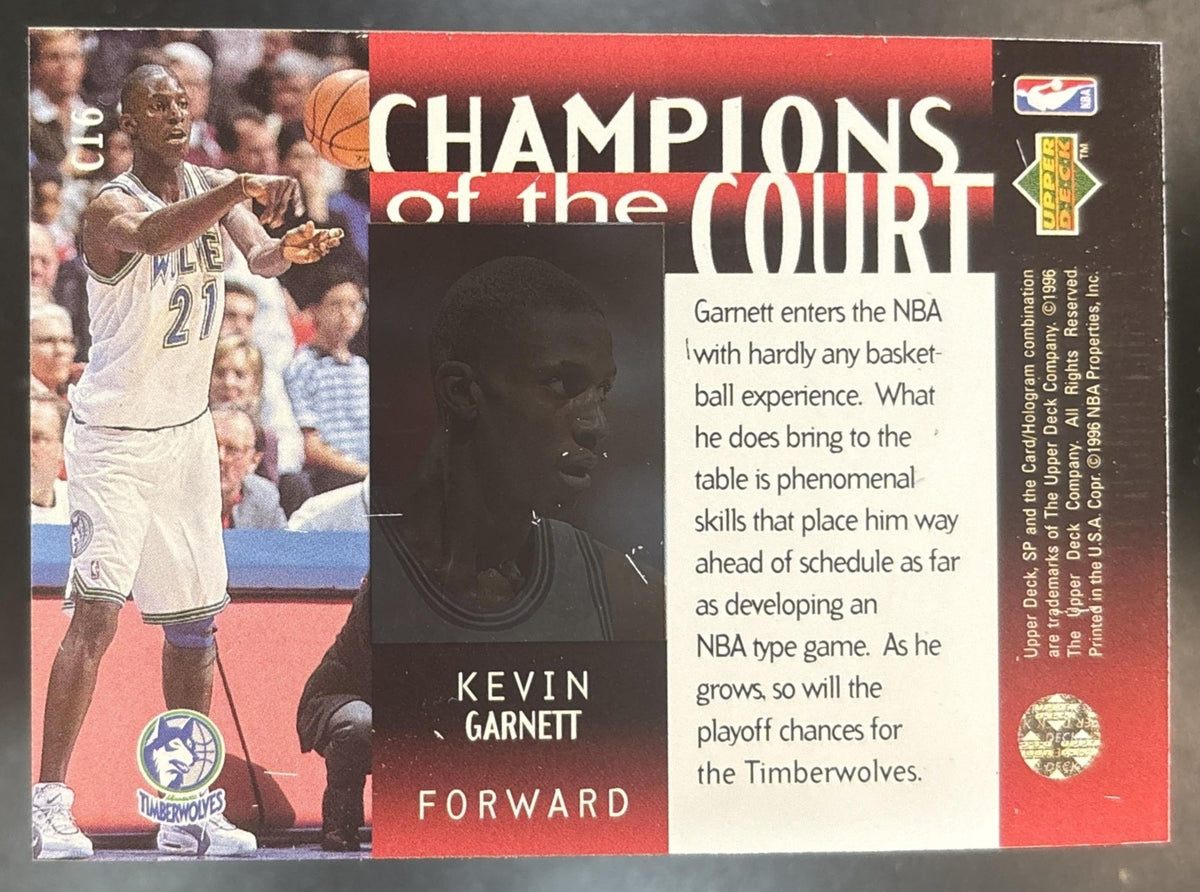 1995-96 SP Championship Kevin Garnett Champions of the Court RC Timberwolves