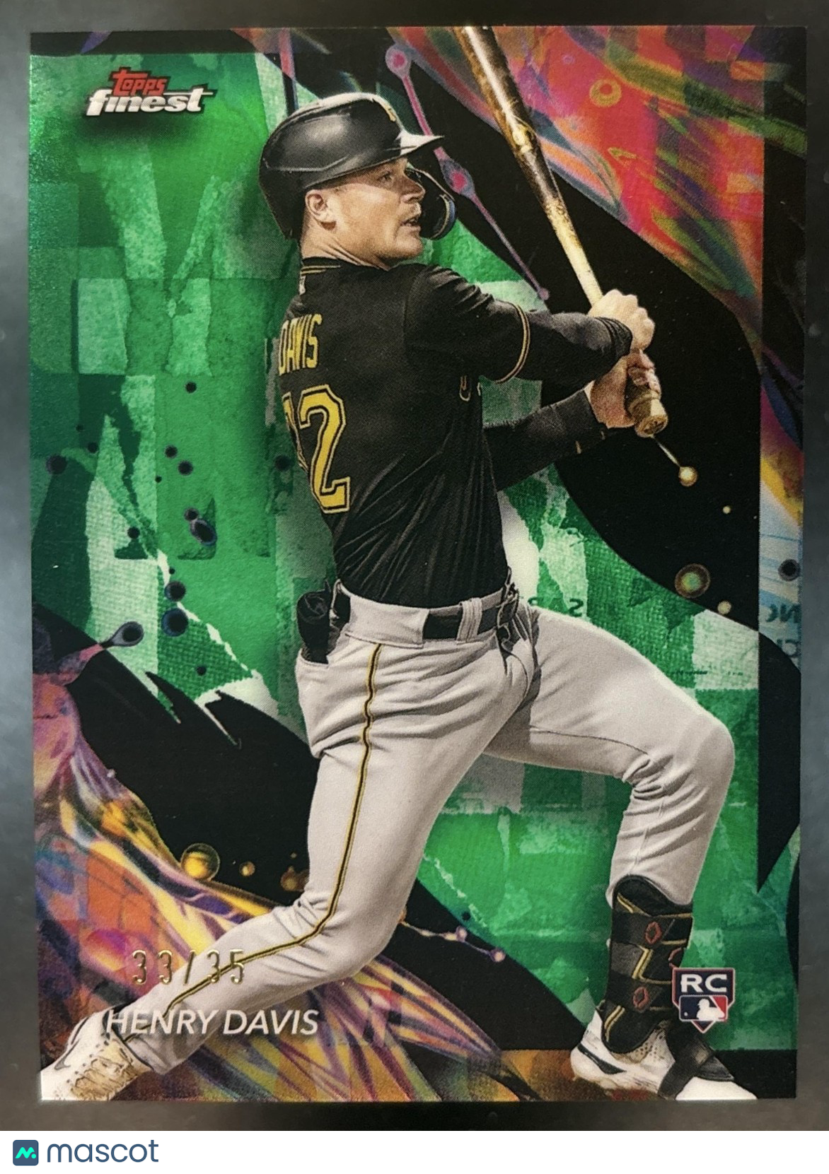 2024 Topps Finest Henry Davis Green Refractor /35 #163 RC Pittsburgh Pirates