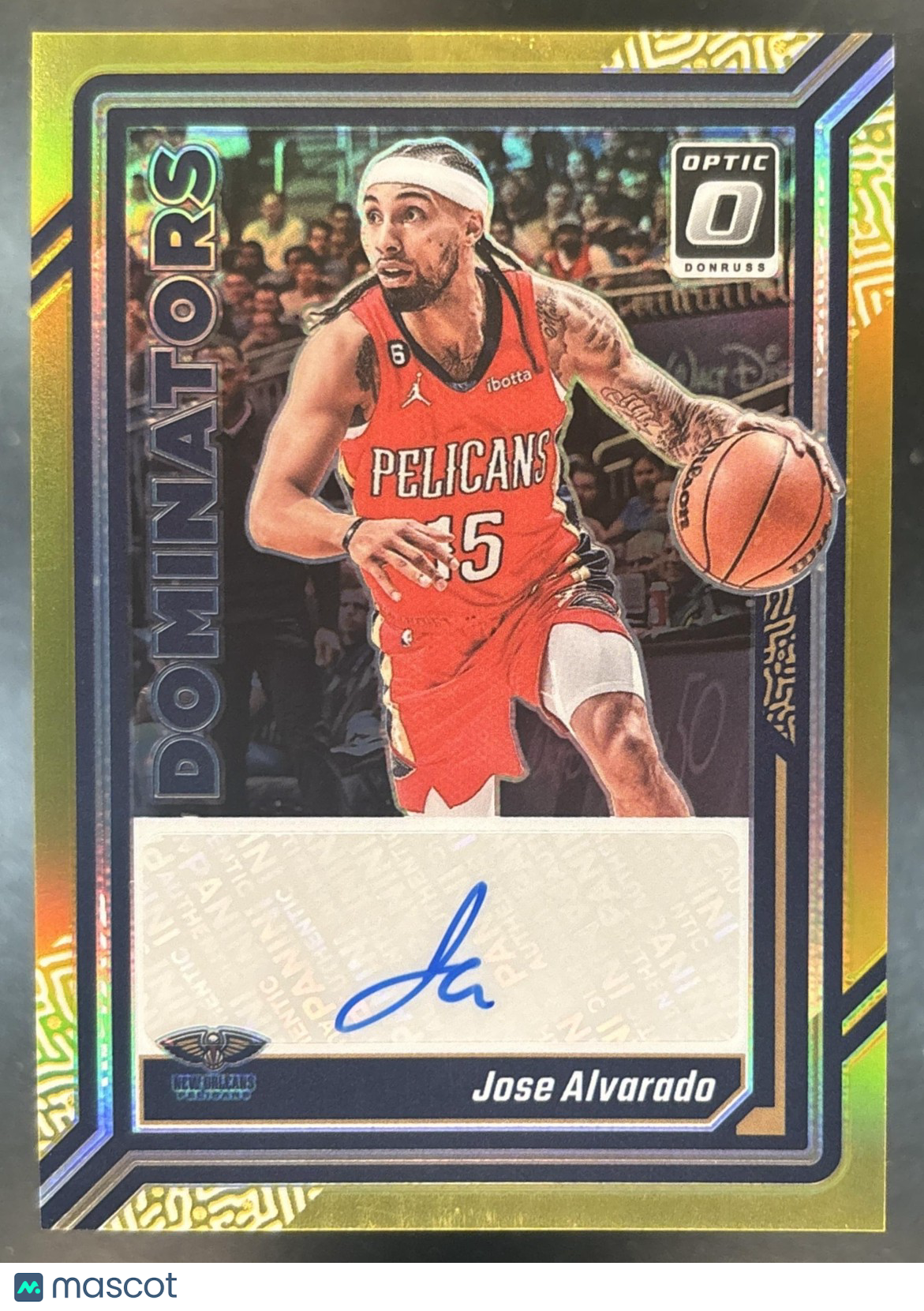2023-24 Donruss Optic Jose Alvarado Dominators Signatures Gold /10 Auto Pelicans