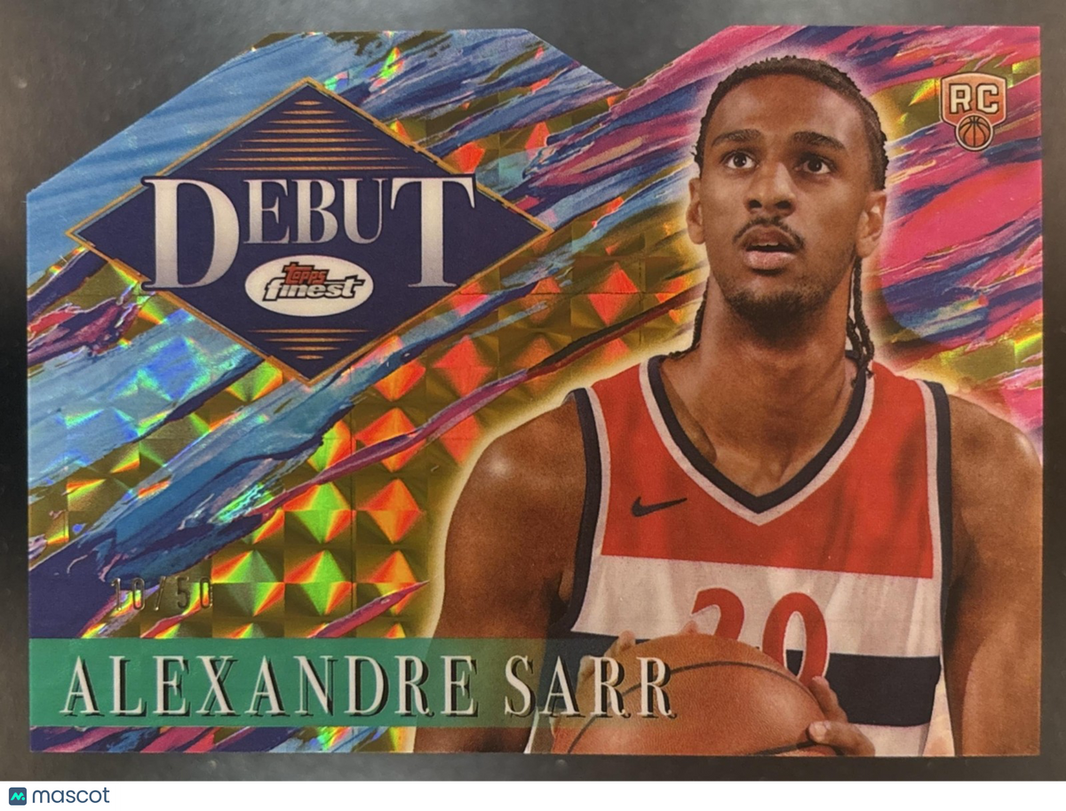 2024-25 Topps Finest Alexandre Sarr Debut Gold Geometric /50 RC Wizards