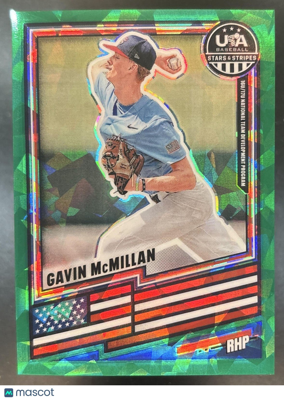 2026 Panini Stars and Stripes Prizm Gavin McMillan Green Ice /25 #111
