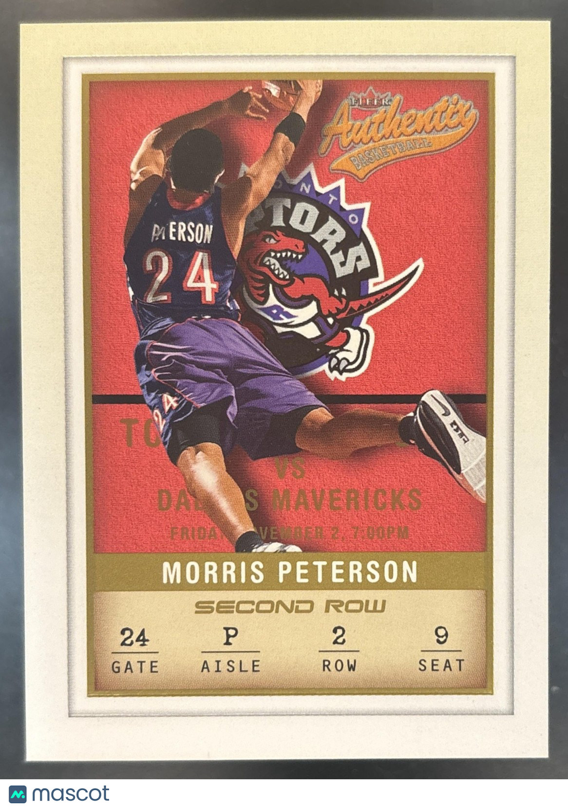 2001-02 Fleer Authentix Morris Peterson Second Row /200 #66 Toronto Raptors