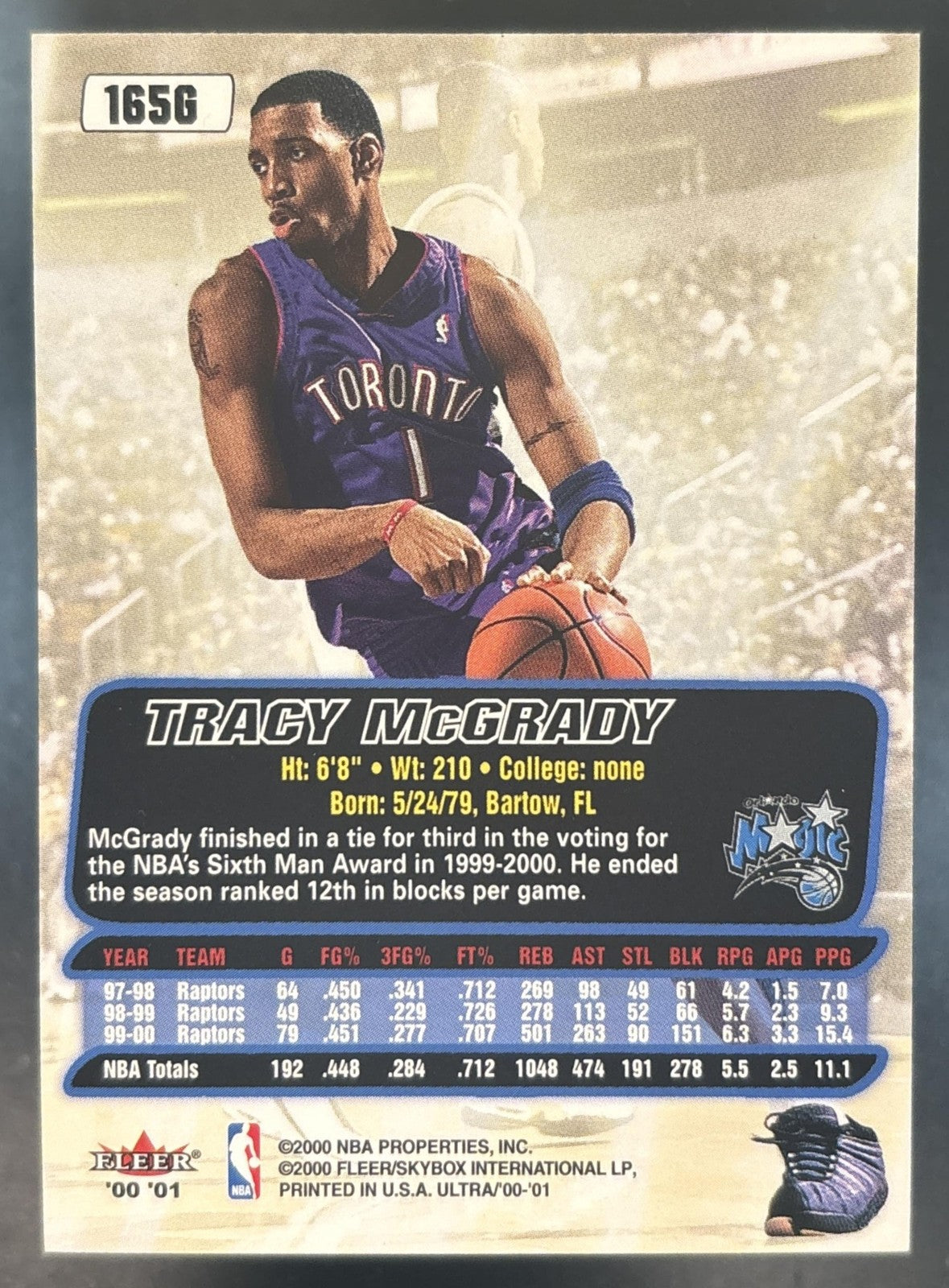 2000-01 Fleer Ultra Tracy McGrady Gold Medallion #165G Orlando Magic