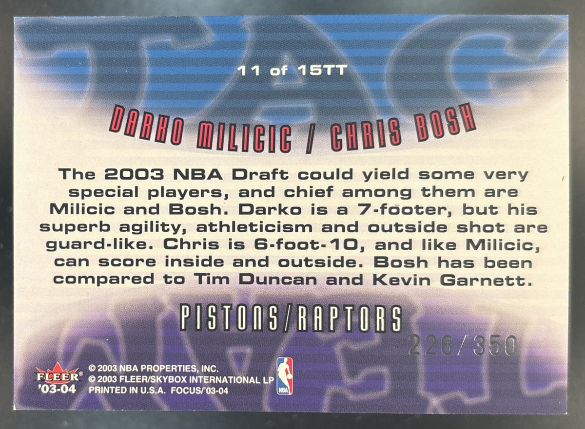 2003-04 Fleer Focus Darko Milicic Chris Bosh Tag Team /350 San Antonio Spurs