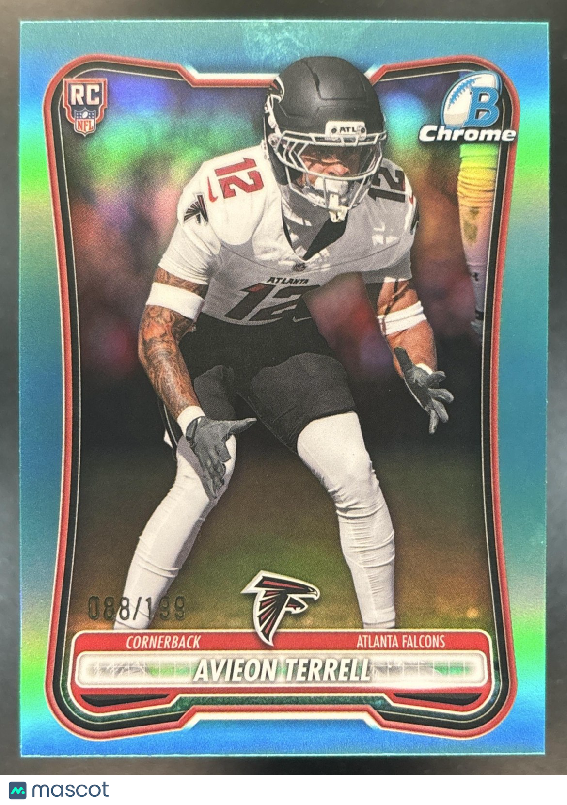 2026 Bowman Avieon Terrell Chrome NFL Aqua /199 #BCV-193 RC Atlanta Falcons