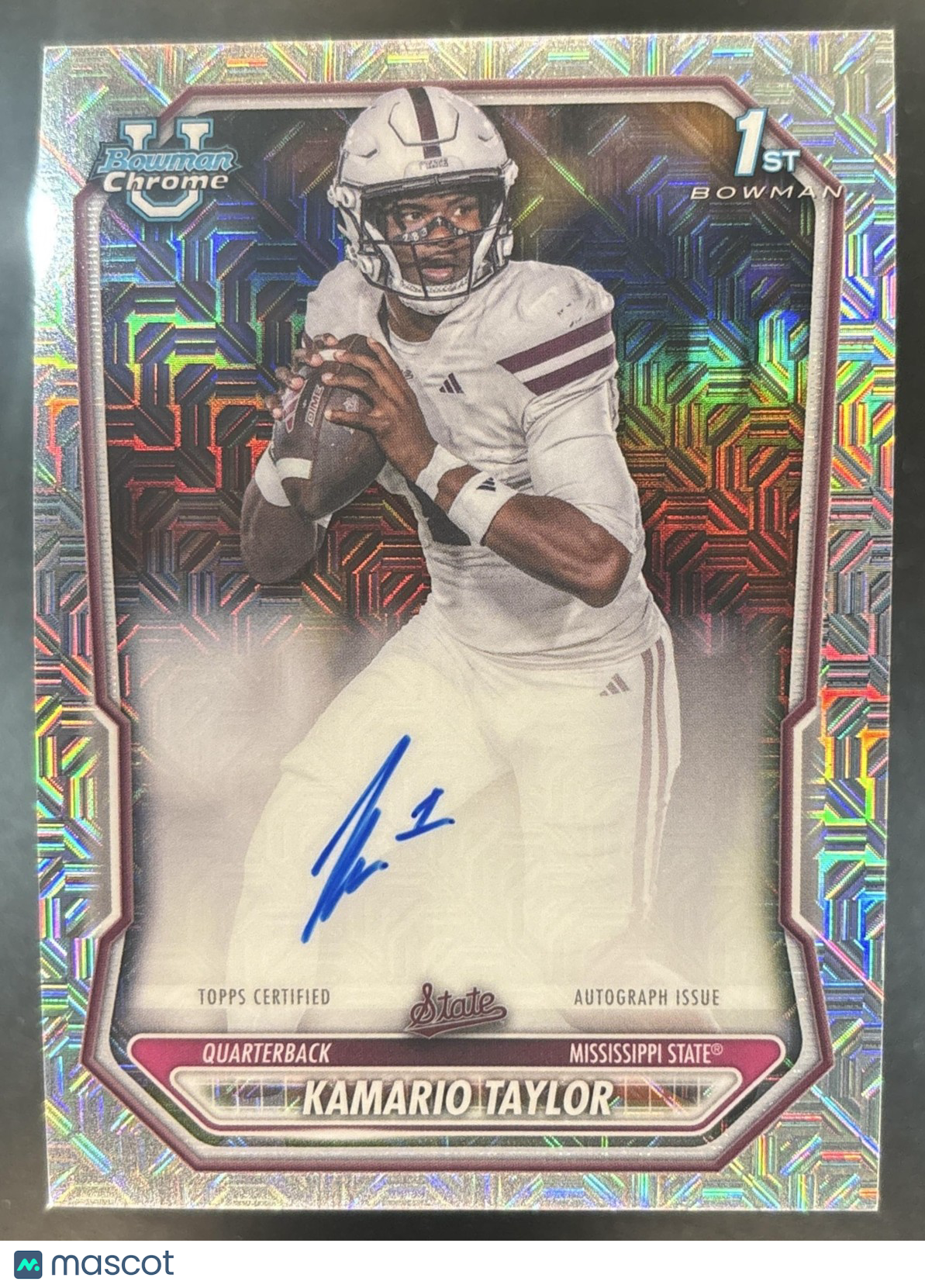 2026 Bowman Kamario Taylor Chrome Auto Mojo 1st Prospect Bulldogs