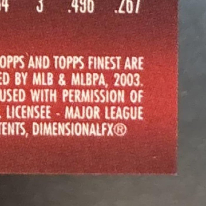 2003 Topps Finest Pat Burrell X Fractors /99 #57 Philadelphia Phillies