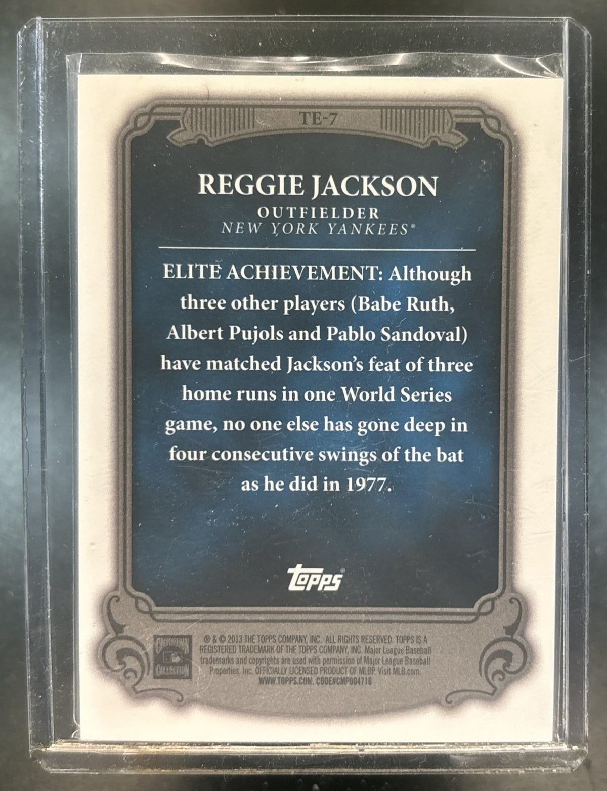 2013 Topps Reggie Jackson The Elite #TE-7 New York Yankees