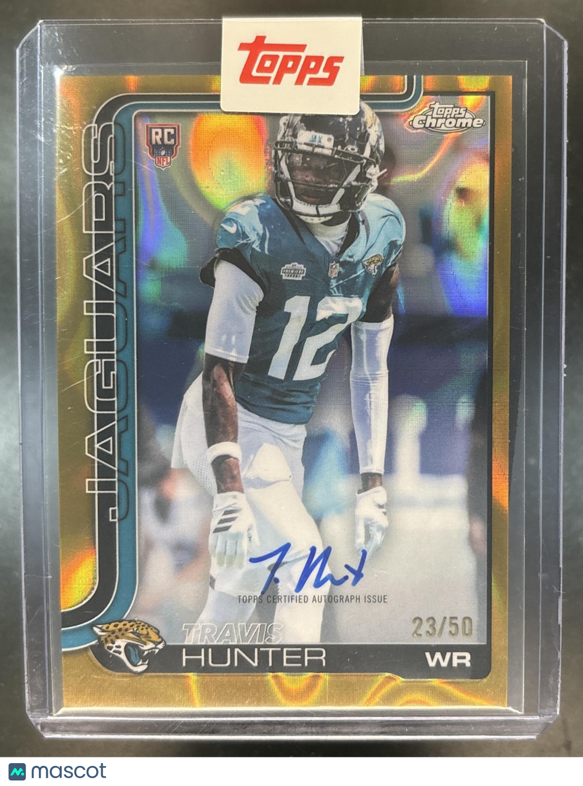 2025 Topps Chrome Travis Hunter Auto Gold Lava /50 RC Jacksonville Jaguars