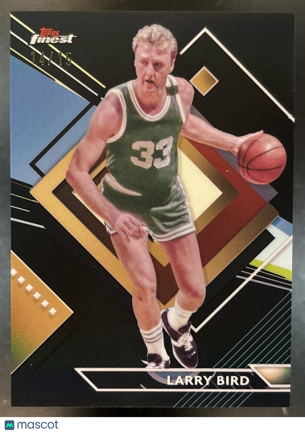 2023-24 Topps Finest Larry Bird Black Refractor /15 #252 Boston Celtics