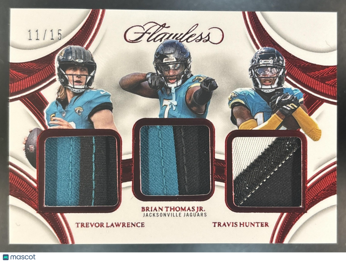 2025 Flawless Trevor Lawrence Brian Thomas Jr. Travis Hunter Triple Patches /15
