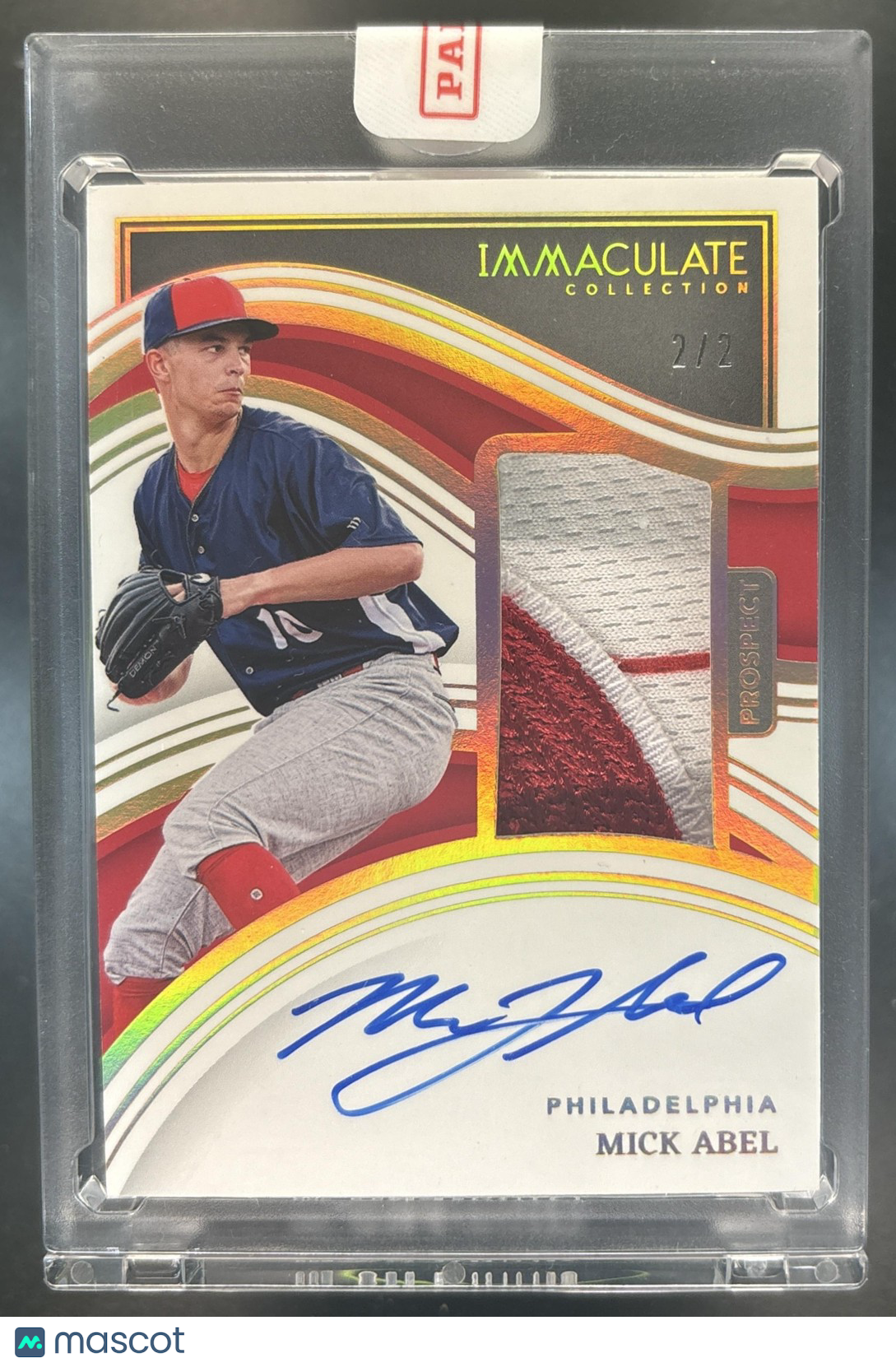 2023 Panini Immaculate Collection Mick Abel Patch Auto /3 #17 MEM Phillies
