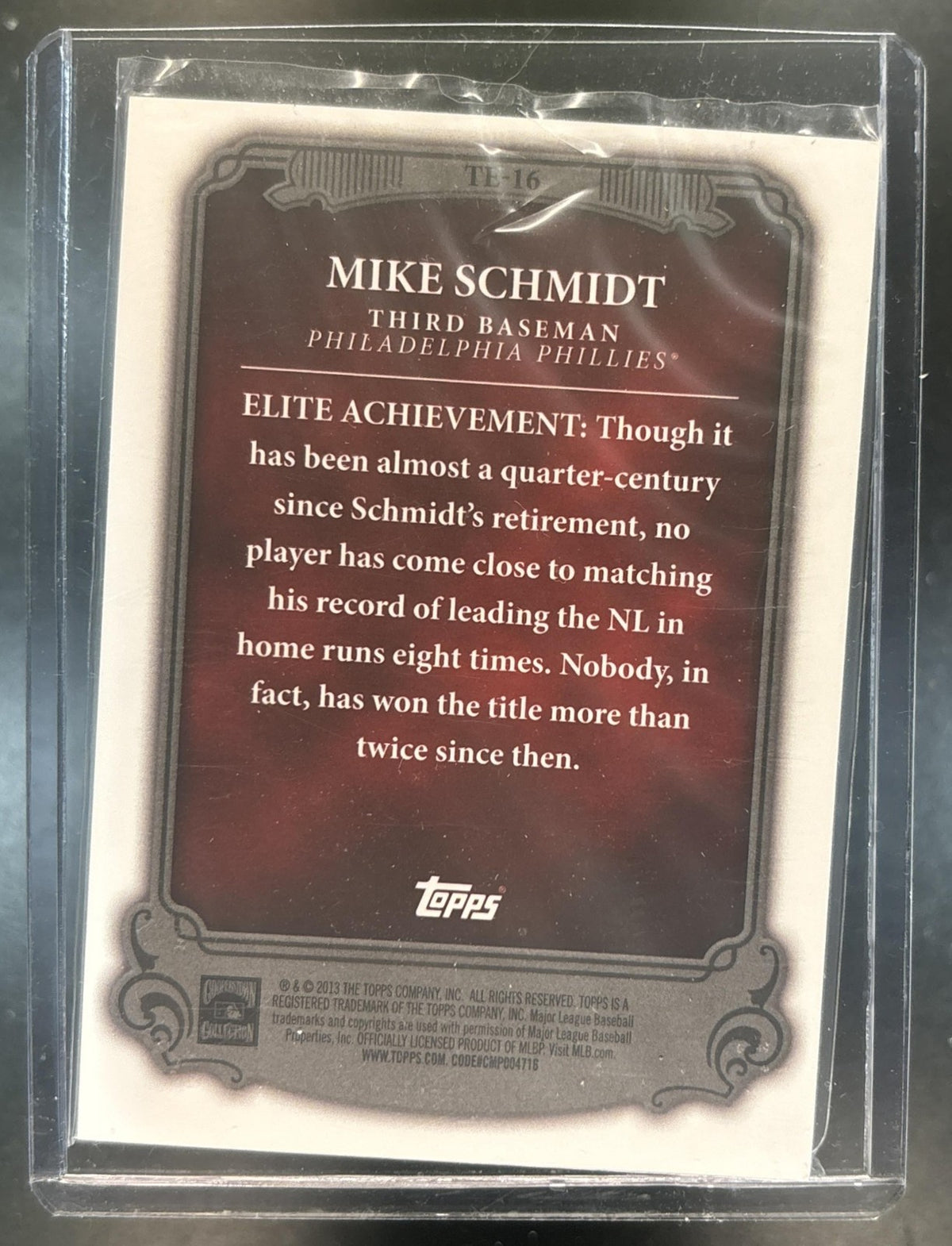 2013 Topps Mike Schmidt The Elite #TE-16 Philadelphia Phillies