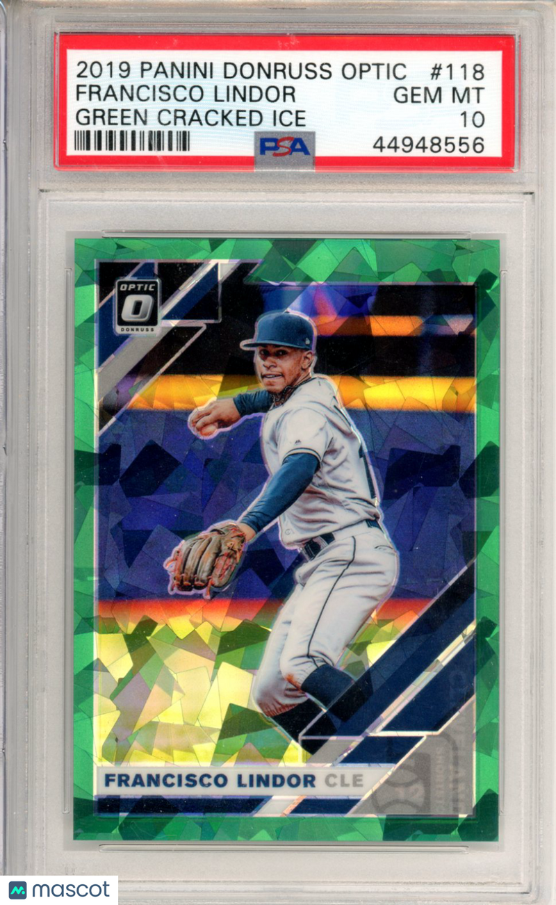 2019 Panini Donruss Optic Francisco Lindor Green Cracked Ice