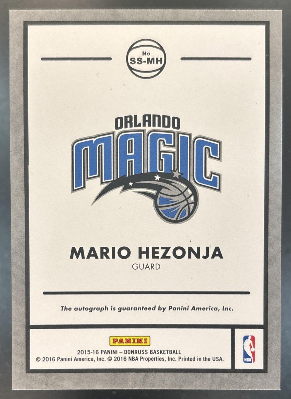 2015-16 Panini Donruss Mario Hezonja Signature Series RC Auto Orlando Magic