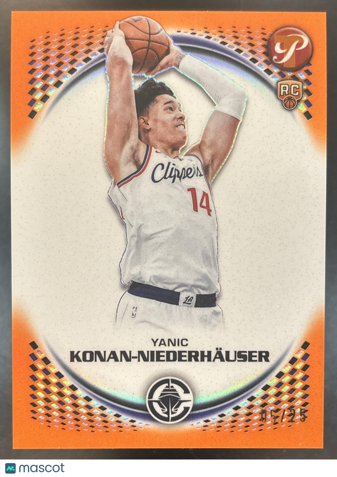 2025-26 Topps Pristine Yanic Konan-Niederhauser Orange /25 #149 RC Clippers