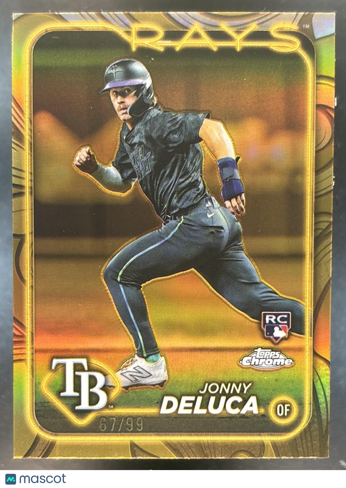 2024 Topps Gilded Collection Jonny Deluca Chrome /99 #118 RC Tampa Bay Rays