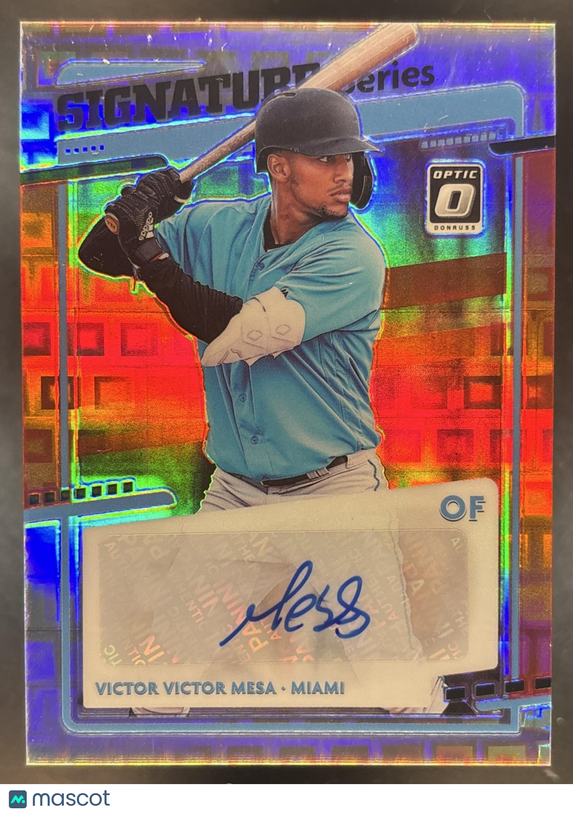 2020 Donruss Optic Victor Mesa Signature Series Pandora Purple /25 Auto Marlins
