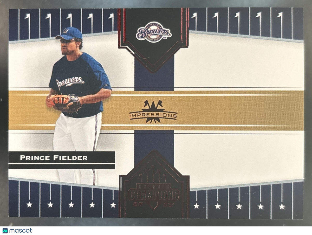 2005 Donruss Champions Prince Fielder Impressions Red /250 #384 RC Brewers