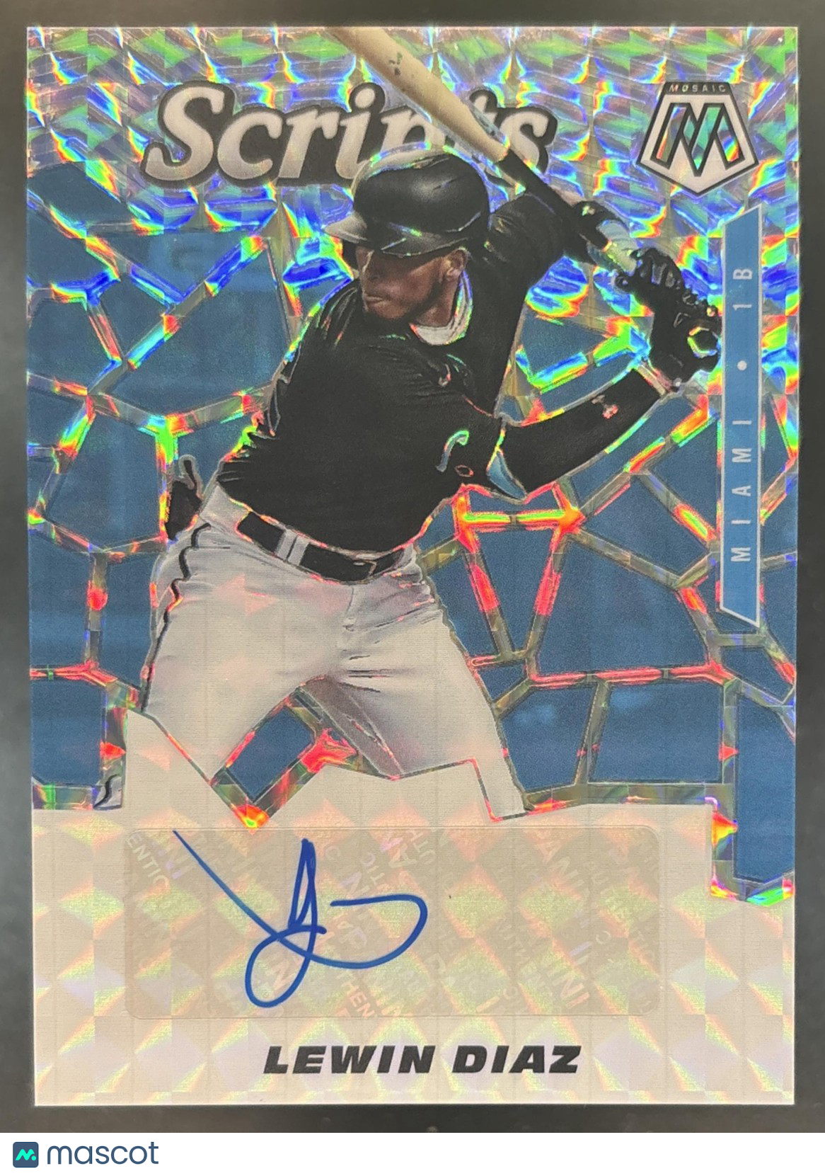 2021 Panini Mosaic Lewin Diaz Scripts #SCR-LD RC Auto Miami Marlins