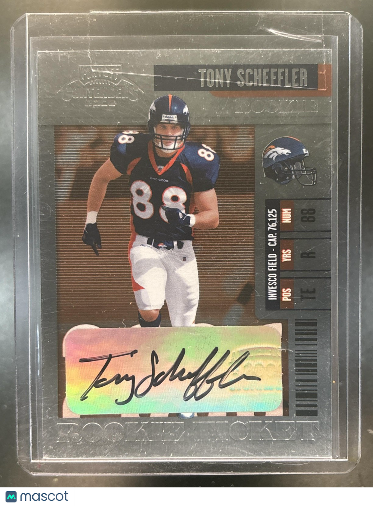2006 Playoff Contenders Tony Scheffler #220 RC Auto Denver Broncos