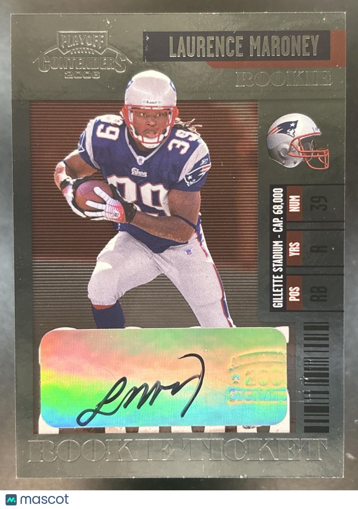 2006 Playoff Contenders Laurence Maroney #119 RC Auto New England Patriots