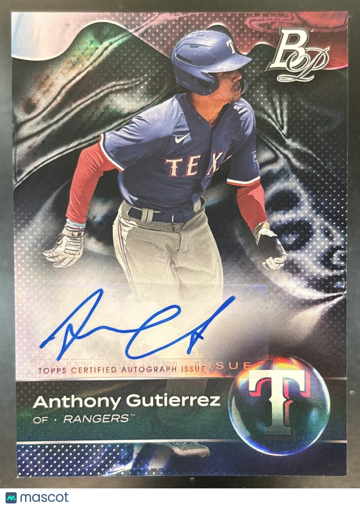 2023 Bowman Platinum Anthony Gutierrez Top Prospects Auto #TOP-12 Texas Rangers