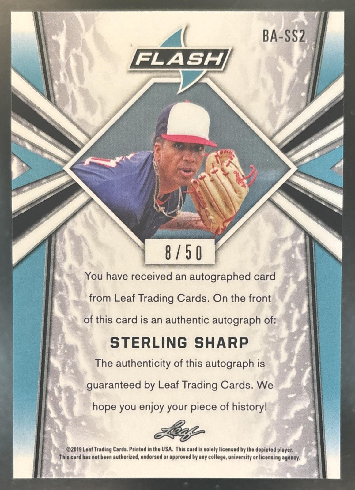2019 Leaf Flash Sterling Sharp Auto /50 #BA-SS2 Auto