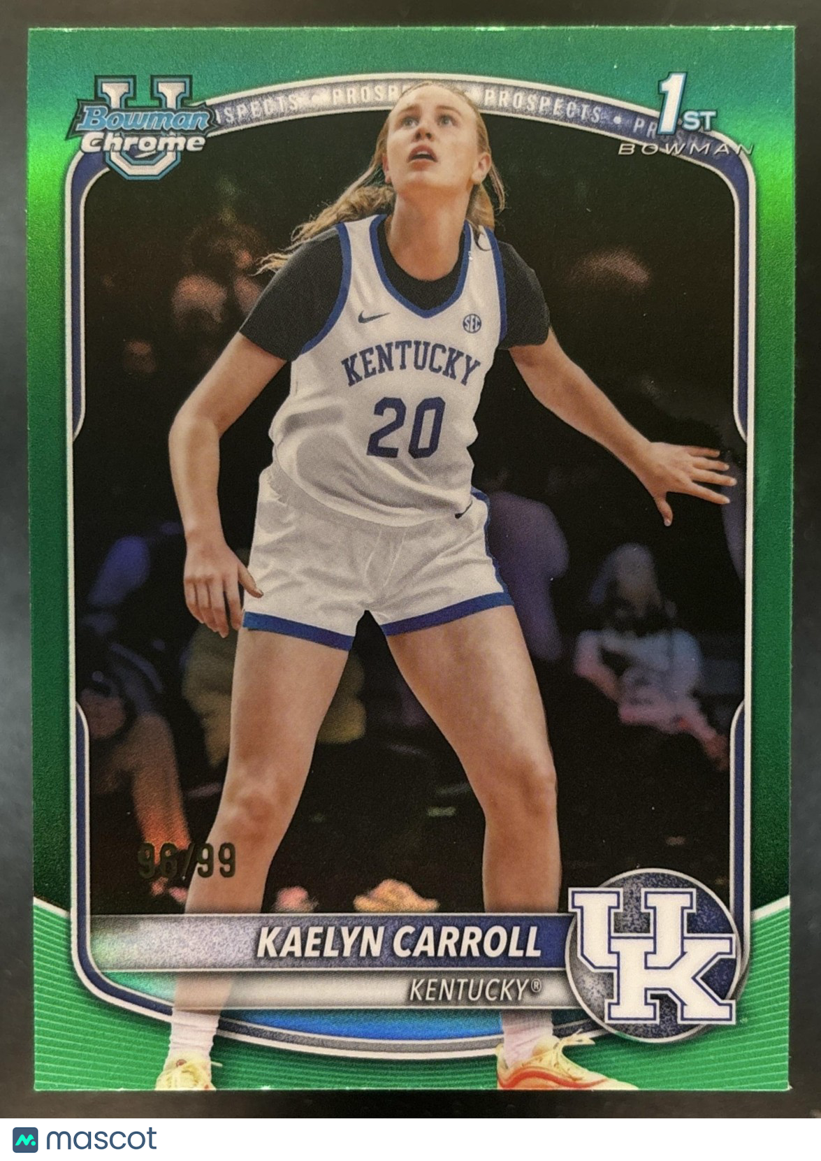 2025-26 Bowman Kaelyn Carroll Chrome Green /99 #BCP-82 1st Prospect Wildcats