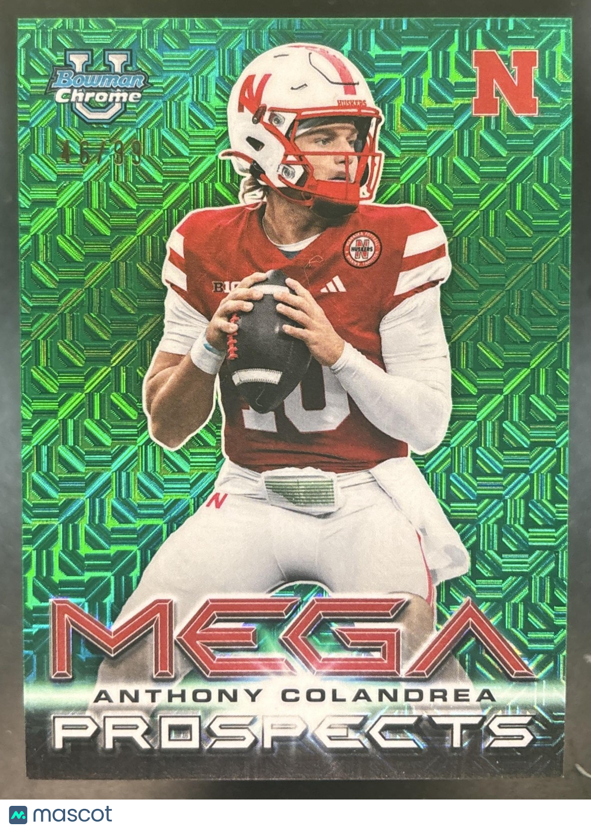 2026 Bowman Anthony Colandrea Chrome Mega Prospects Green Mojo /99 Cornhuskers