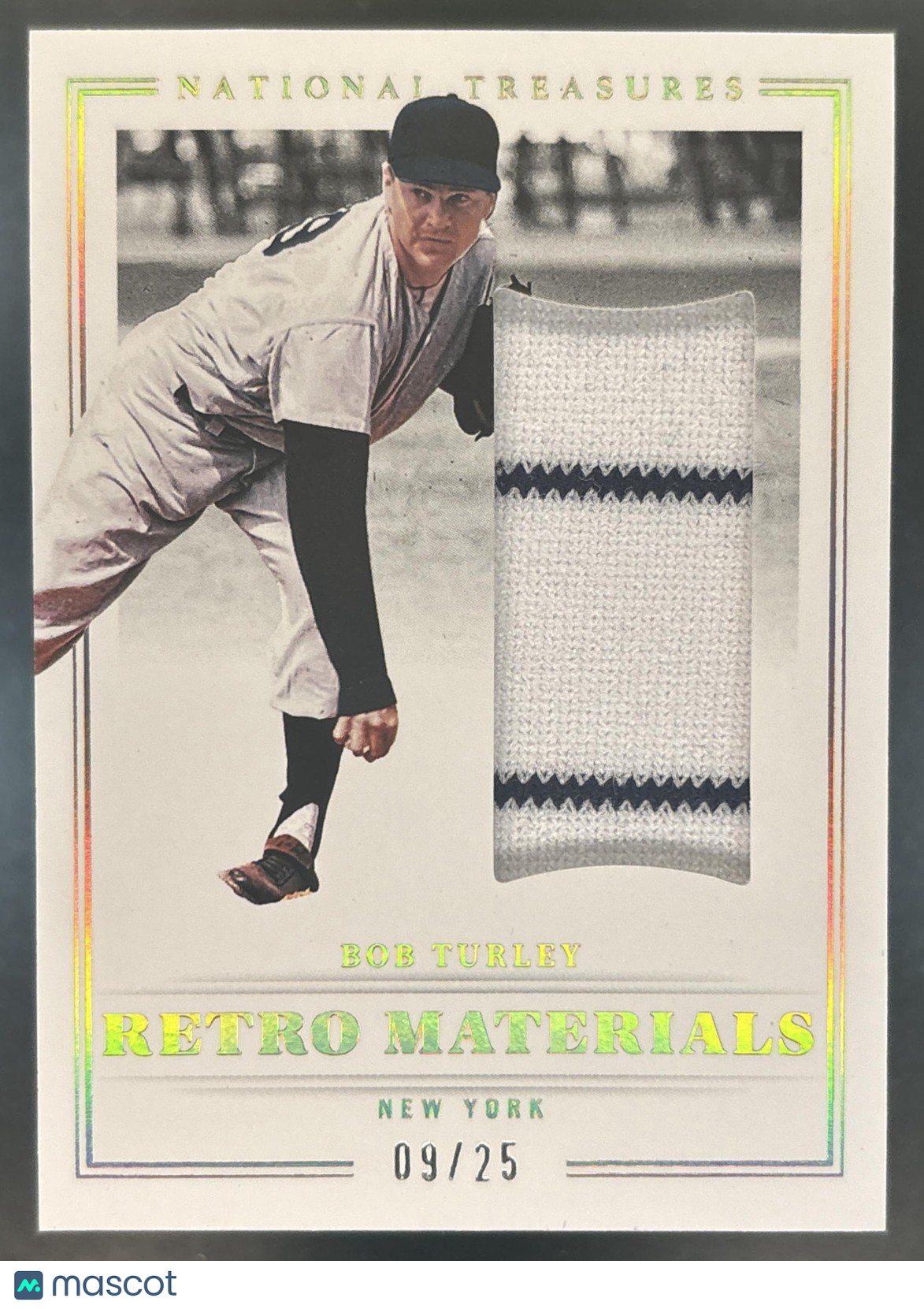 2023 National Treasures Bob Turley Retro Material /25 MEM New York Yankees