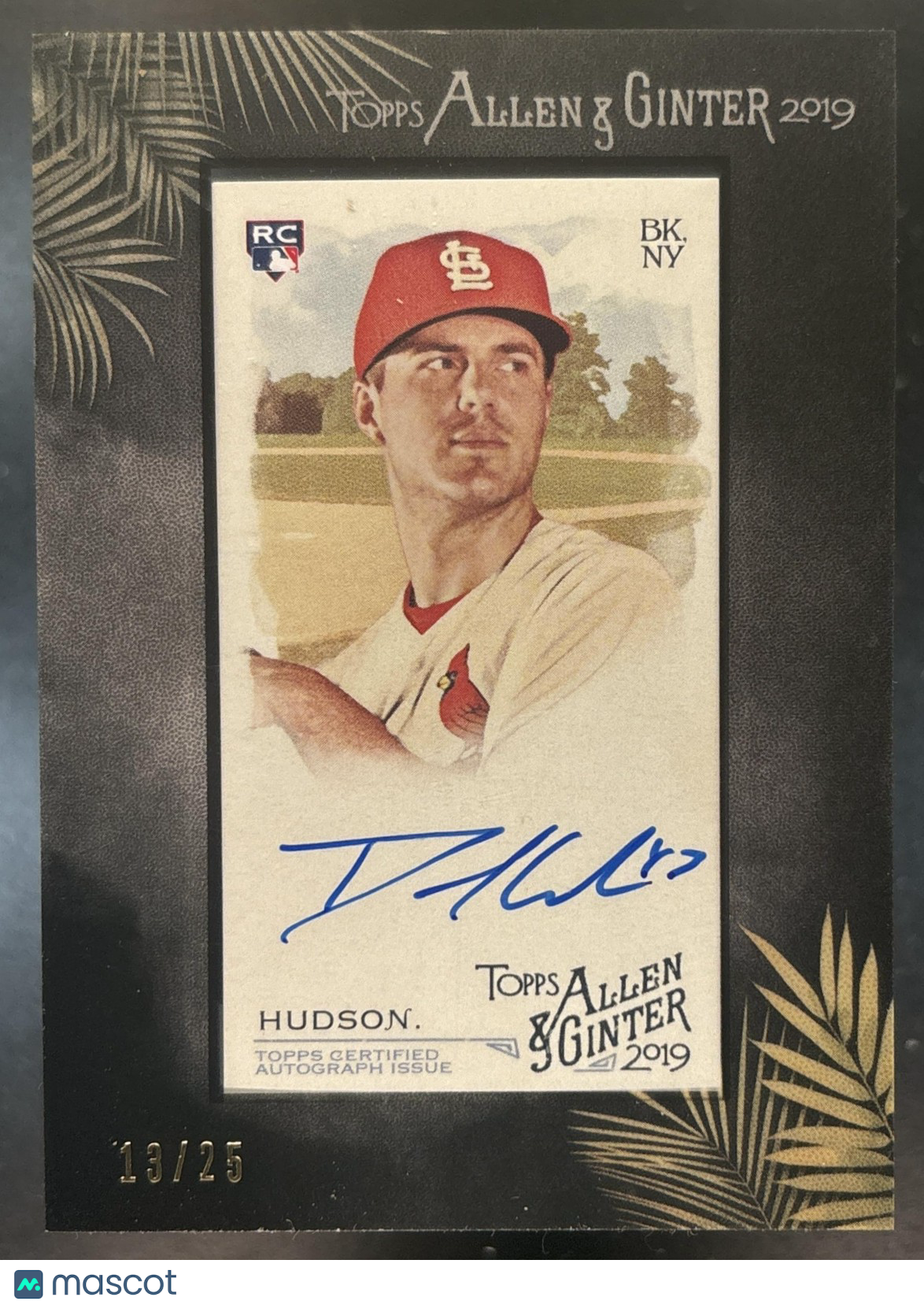 2019 Topps Allen & Ginter Dakota Hudson Baseball Framed Mini Auto Black /25 RC