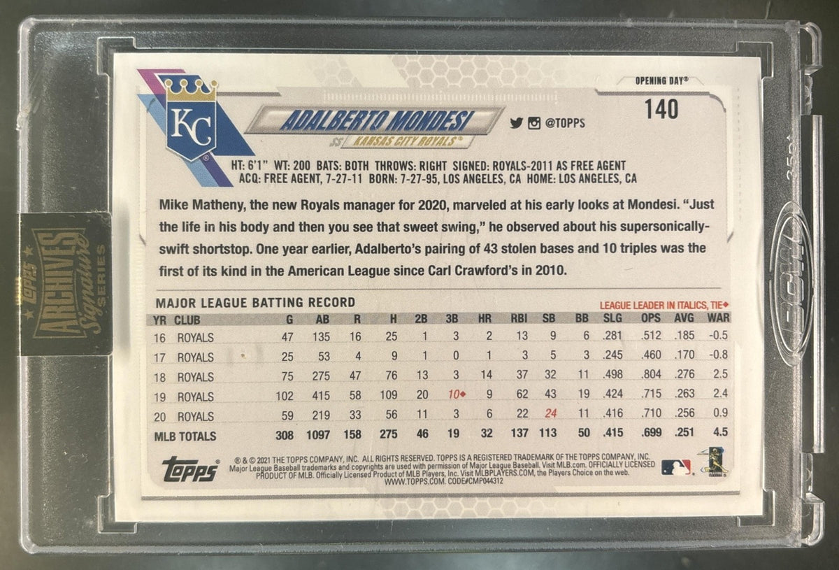 2022 Topps Archives Signature Series Adalberto Mondesi #140 Kansas City Royals