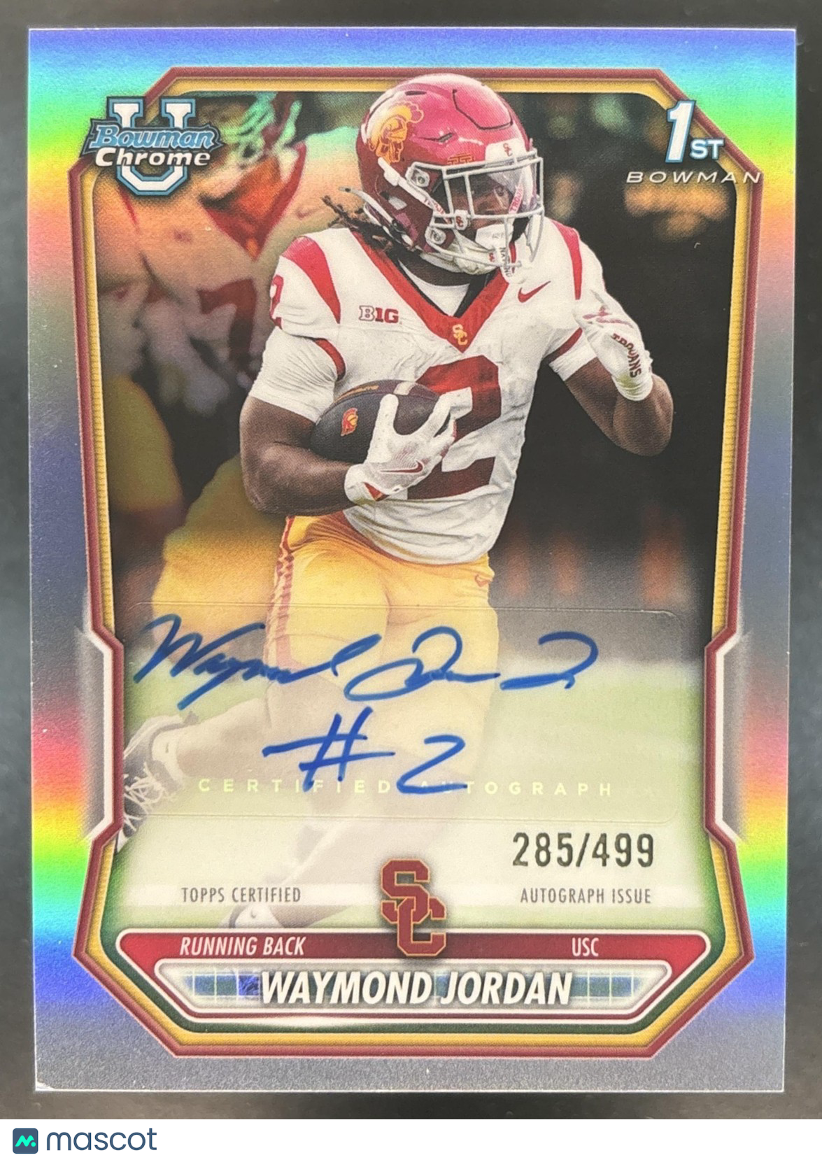 2026 Bowman Waymond Jordan Chrome Auto Refractor /499 1st Prospect USC Trojans