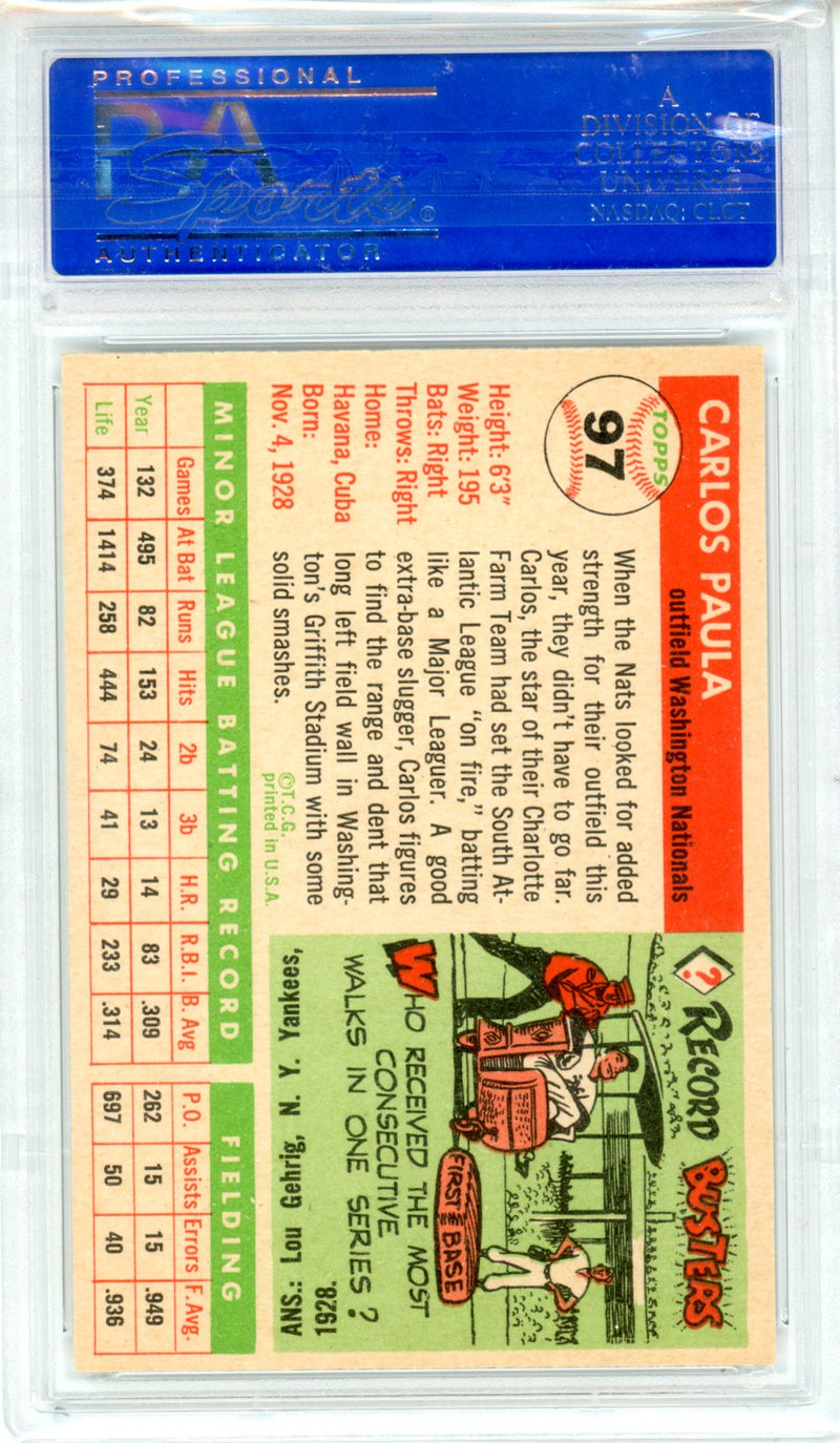 1955 Topps Carlos Paula Oc