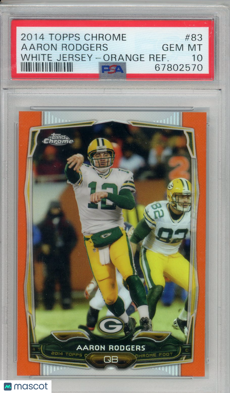 2014 Topps Chrome Aaron Rodgers White Jersey Orange Refractor