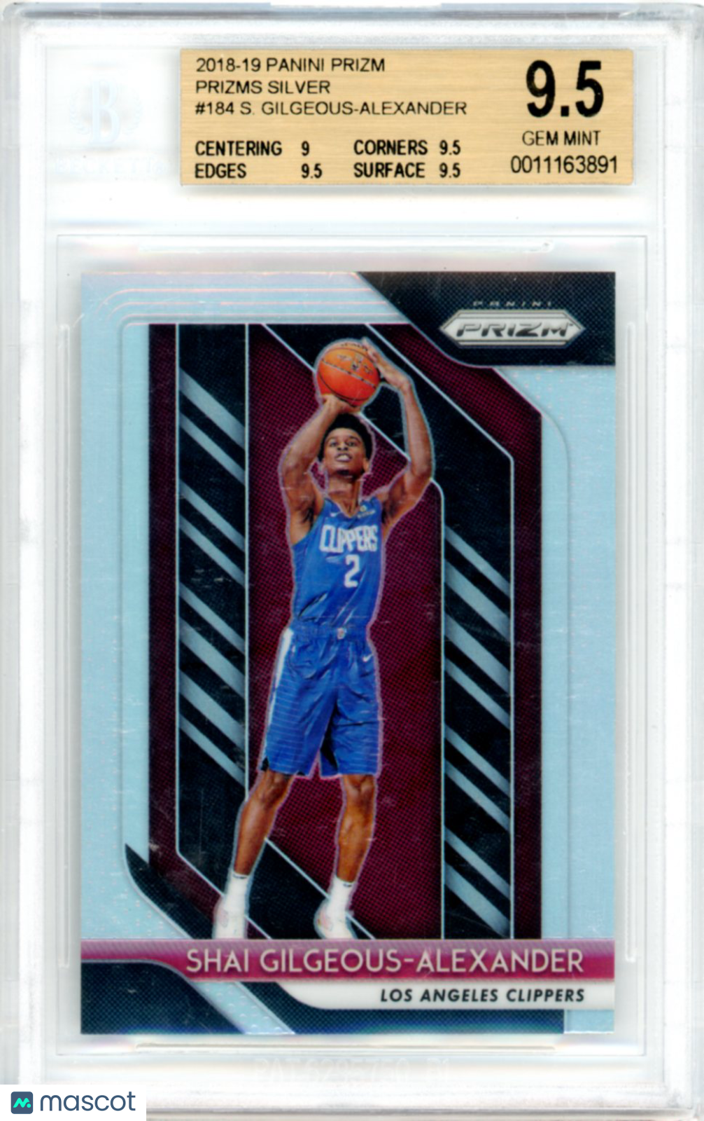 2018 Prizm Basketball Shai Gilgeous-Alexander Silver Rookie #184 BGS 9.5