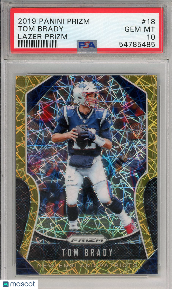 2019 Panini Prizm Tom Brady Lazer #18 PSA 10 GEM MINT New England Patriots