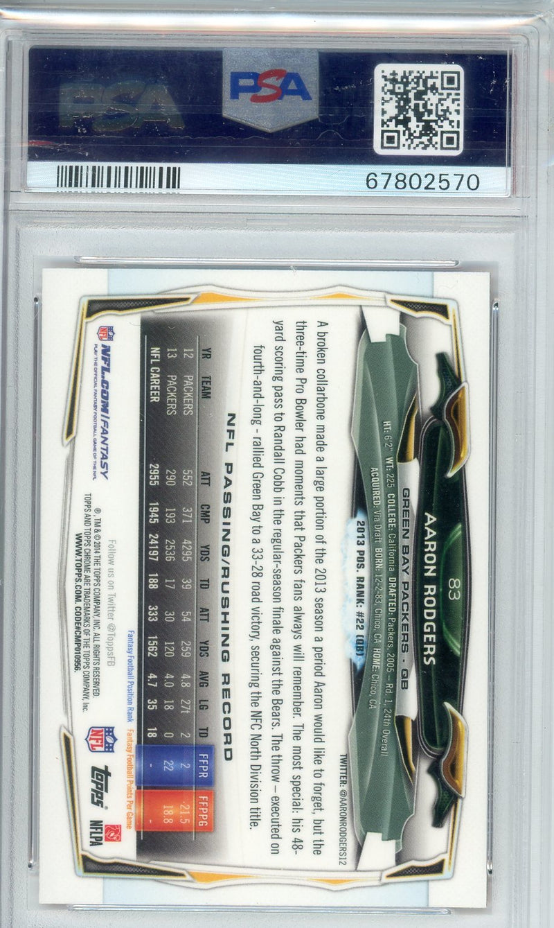 2014 Topps Chrome Aaron Rodgers White Jersey Orange Refractor