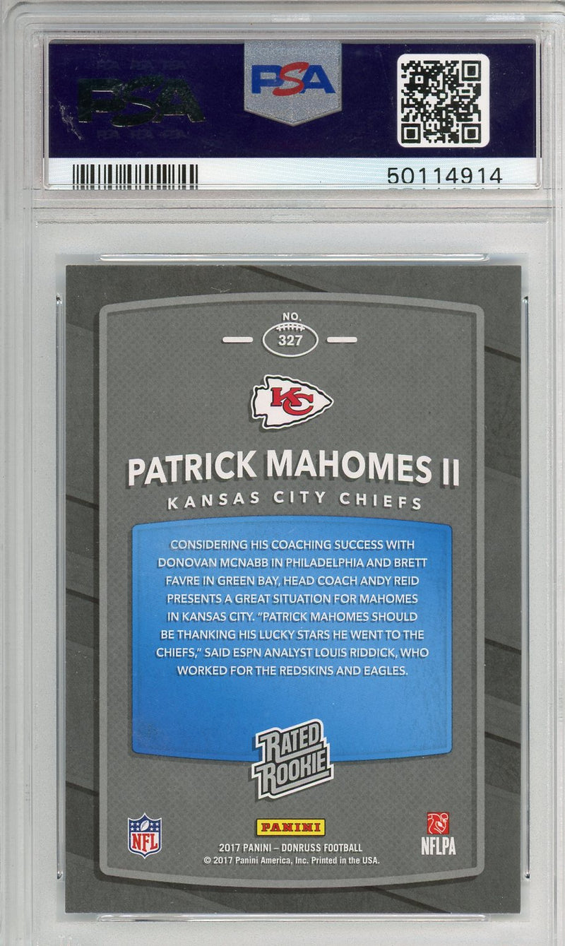 2017 Panini Donruss Patrick Mahomes Rookie Card
