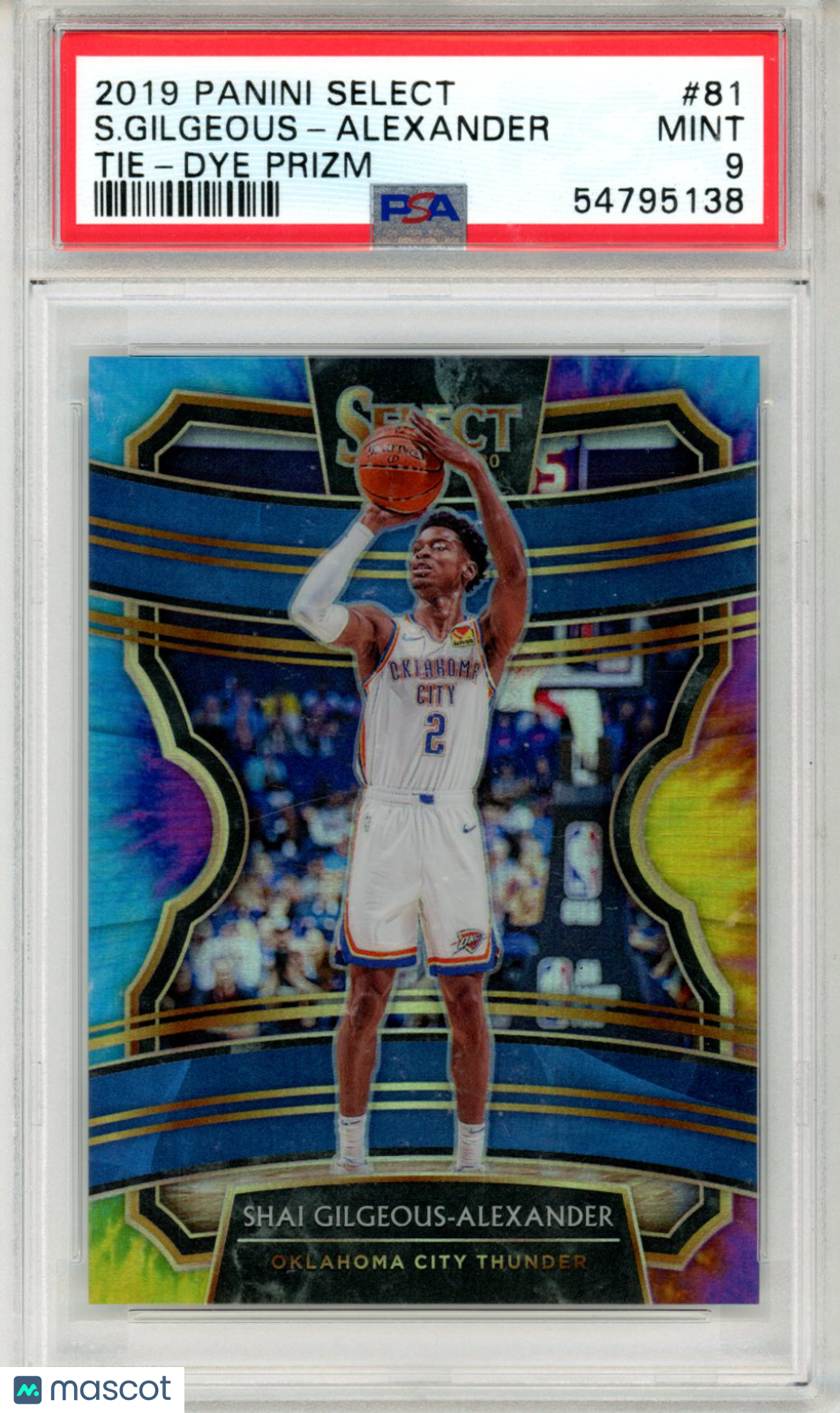 2019 Select Shai Gilgeous-Alexander Tie Dye Prizm 21/25 PSA 9 MINT OKC Thunder
