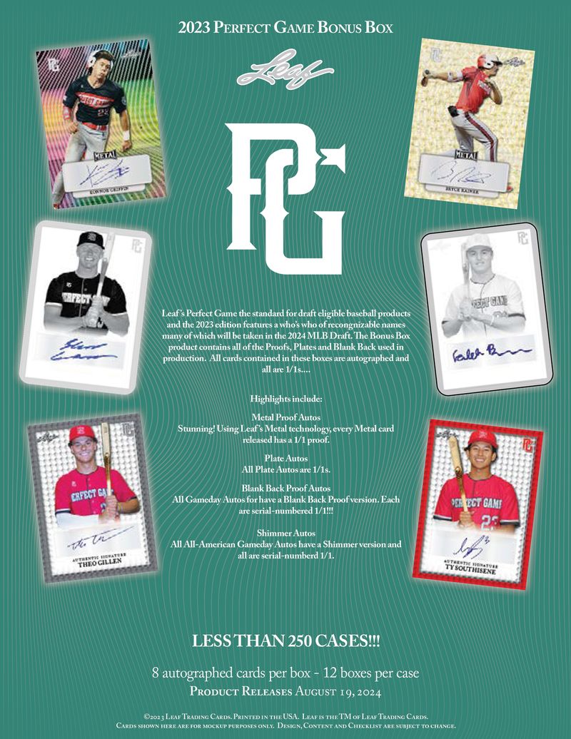 2023 Perfect Game Hobby Bonus Box (8 Autos All 1/1s)