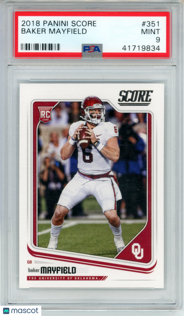 2018 Panini Score Baker Mayfield #351 PSA 9 Football