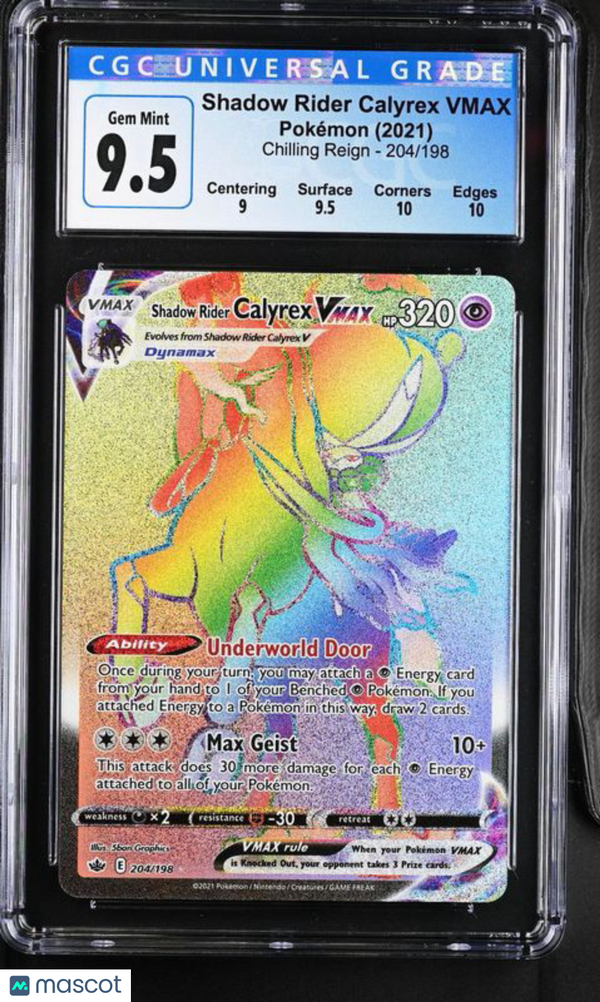 2021 Chilling Reign Pokémon Shadow Rider Calyrex VMAX #204/198 English CGC 10