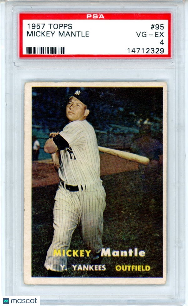 1957 Topps Mickey Mantle #95 PSA 4 Baseball