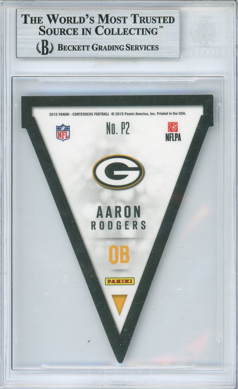 2015 Panini Contenders Pennants Black Aaron Rodgers 04/10 #2 BGS 9  Packers