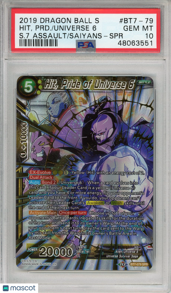 2019 Dragon Ball Super Card Game Series 7 Assault Of The Saiyans PSA 10