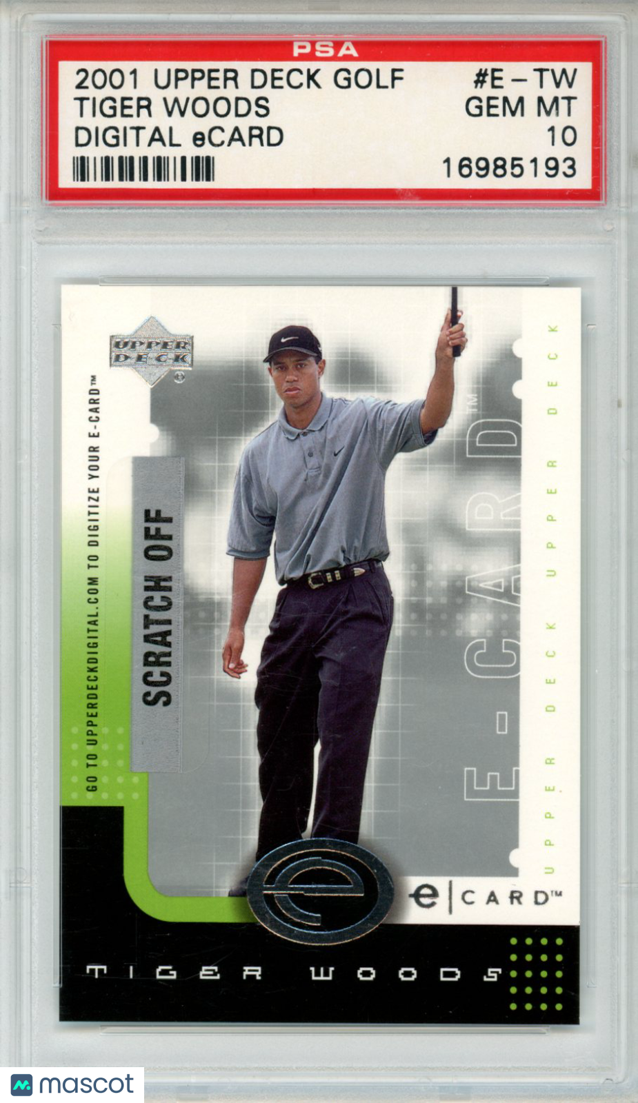 2001 Upper Deck Digital Ecard Tiger Woods #E-TW PSA 10