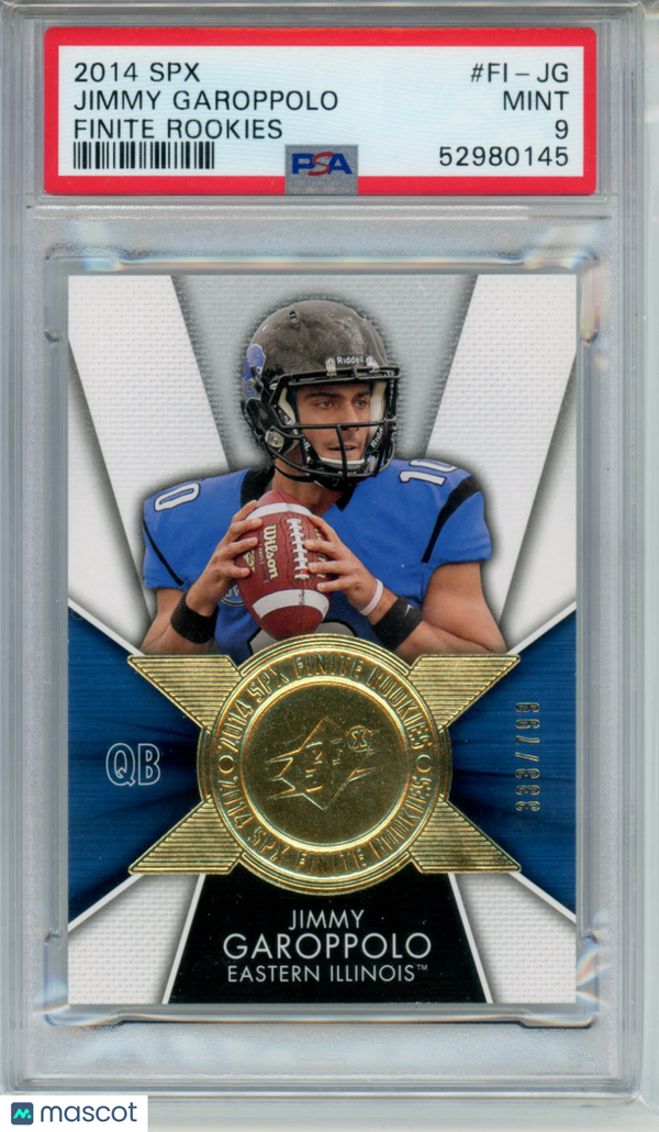 2014 SPX Finite Rookies Jimmy Garoppolo #FI-JG PSA 9 Football